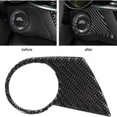 Real Carbon Fiber Engine Start Stop Cover Trim Interior Decor Fit for Buick Regal 2017 2018 2019 2020