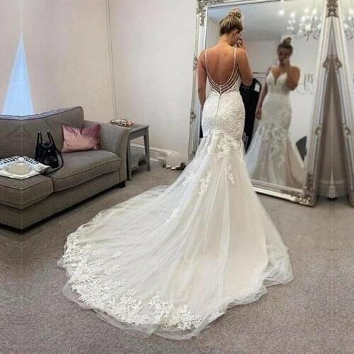 Wedding Dresses 2021 Lace Appliques Sparkling Bridal Gown Vestidos De Novia Bride Dresses