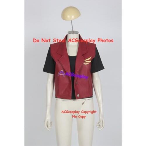 Faux leather made Claire Redfield Vest and black shirt Cosplay Costume acgcosplay costume
