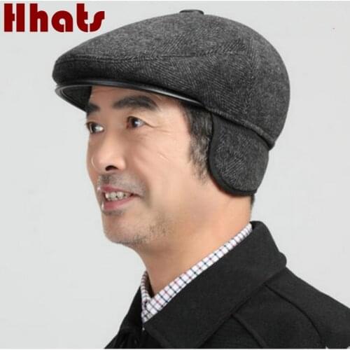 Which in shower old men winter berets hat thick warm ear flap duckbill flat hat Foldable earflap Hats casquette Gorras Planas