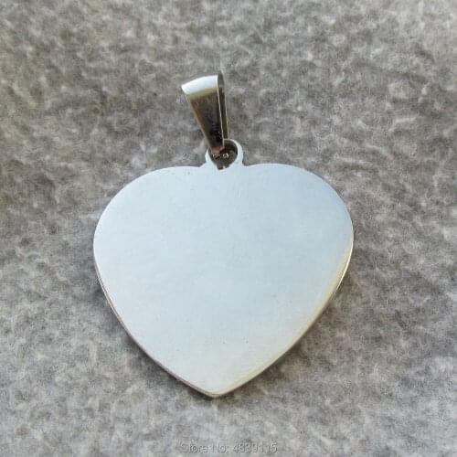 100pcs/lot Stainless Steel Heart Pet Identity Tags Pendants Dog Tags with Mirror Polished Surface