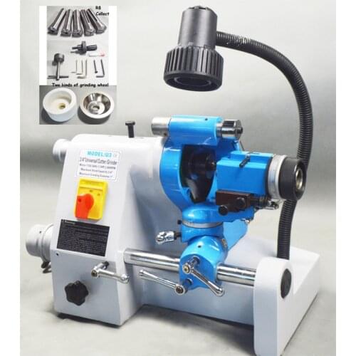 110V CE U3 R8 Collets Universal Cutter Grinder Drill Sharpener Sharpening Machine with End Mill Drill Cutter Grinding Tool