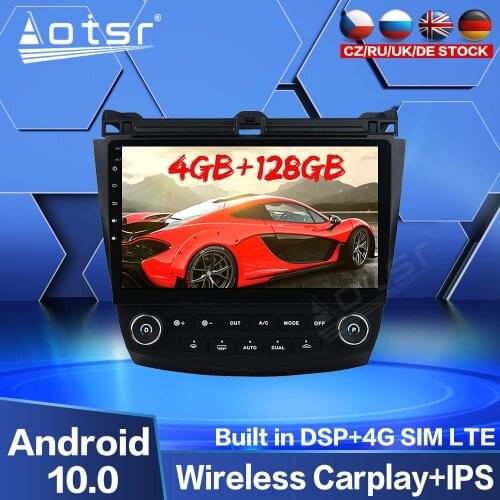 128GB Carplay Android Audio Radio For Honda Accord 7 2003+ Car Multimedia GPS Navigation DVD Video Player Recorder Stereo Unit