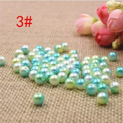 3/4/5/6/8mm Multicolor With holes Round Imitation Garment Pearl For DIY Art Necklace Fashion Jewelry Making Accessories 3