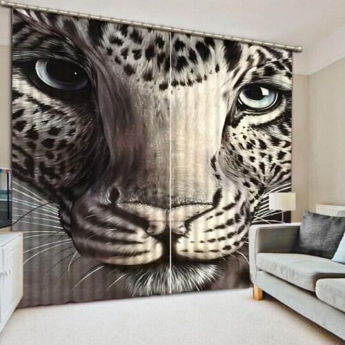 3D Window Curtains Tiger head print Luxury Blackout Living Room Bedroom Customized size Drapes Rideaux Cortinas pillowcase