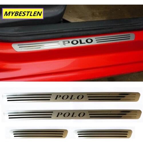 4PCS For VW Volkswagen POLO 2011 2012 2013 2014 polo Stainless steel Door Scuff Sill Plates styling car accessories