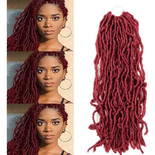 Aidaiya 18~36inch nu Locs Crochet Hair Goddess Faux Locs Crochet Hair Ombre Nu Locs Crochet Hair Dreadlocks Hair Extensions