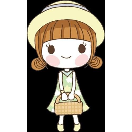 Cartoon Girl Iron On Transfer Applique Summer Style Thermal Heat Transfer Vynil Patches For Clothing Ironing T-shirt Decor