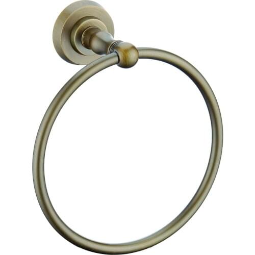 Free shipping Antique finish round base towel ring New