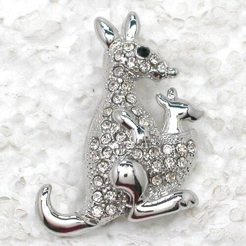 12pcs/lot Wholesale Fashion Brooch Rhinestone Kangaroo Pin brooches C101400