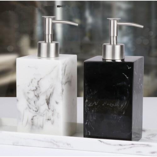 Lotion Bottle 500 ML Resin Soap Bottle Creative Hotel Marble Shampoo Dispenser Press Hand Sanitizer Bottle Soap Dispenser Set