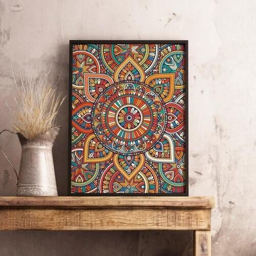 Colorful Mandala Abstract Canvas Poster Yoga Wall Art Zen Print Painting Decorative Picture Modern Living Room Decor No Frame