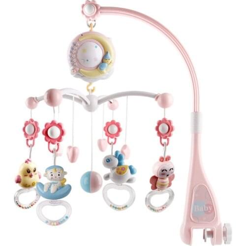 Baby Rattles Crib Mobiles Toy Holder Rotating Mobile Bed Bell Musical Box Projection 0-18 Months Newborn Infant Baby Boy Toys
