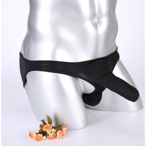 Mens Underwear Elephant Nose Bulge Pouch Ice Silk Seamless Breathable Sexy Boxershorts Underpants Mens Briefs Trunks