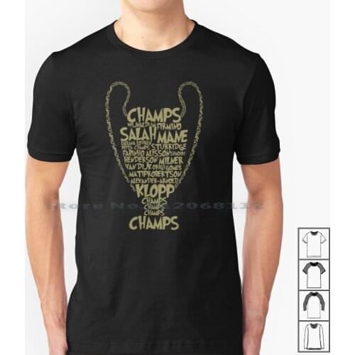 Of Europe T Shirt 100% Cotton Football Club Anfield Soccer Of Europe Campeones De Europa Reds League Typo Typography Ynwa