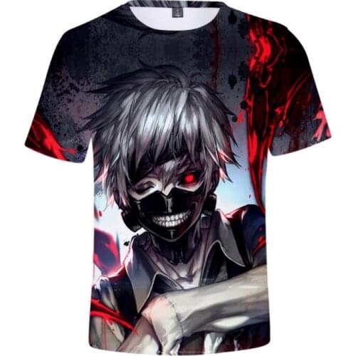 Harajuku Short sleeve Anime Tokyo Ghoul Men And Women t shirt At Kaneki Print 3D casual t shirt Hipster Hip Hop 2018 New Tops