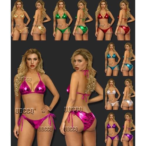 Hot erotic lingerie sexy PVC patent leather Babydoll Underwear Chemises Catsuit Negligees Costumes pole dancing Set bikini doll