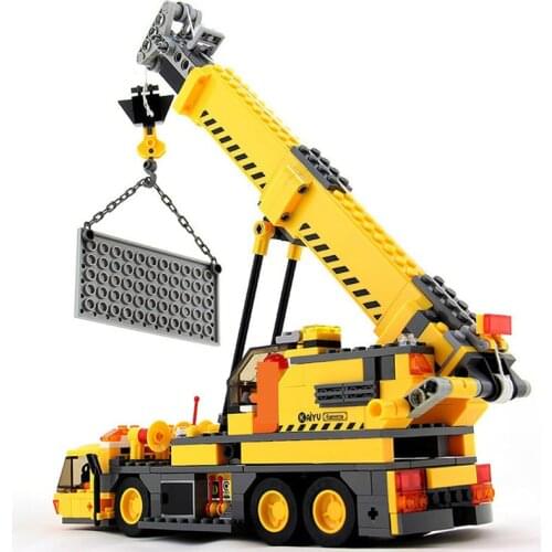 380Pcs City Crane Truck Engineering Vehicle Construction Technic Building Blocks Sets DIY Assembly Bricks Kids Toys