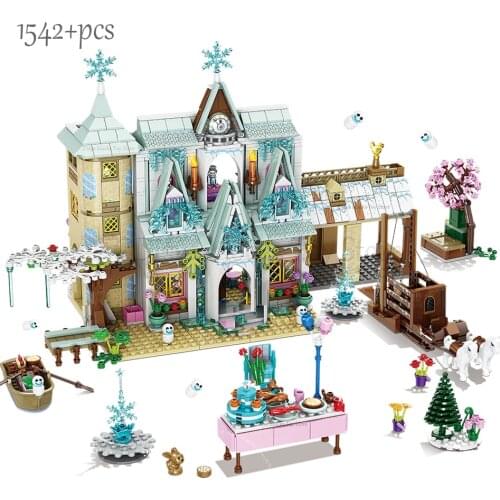 Disney Frozen II Arendelle Castle Village Princess Building Blocks Kit Bricks Classic Movie Model Kids Toys For Children Gift