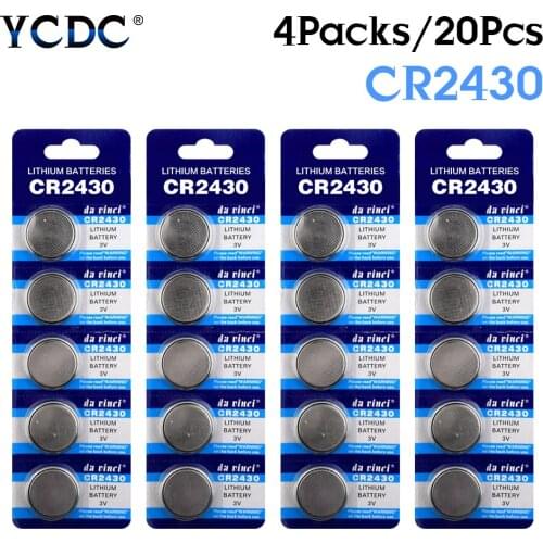 20PCS/LOT CR2430 Lithium Battery 3V CR 2430 DL2430 BR2430 ECR2430 for Watch Computer Calculator Control Toys Button Batteries