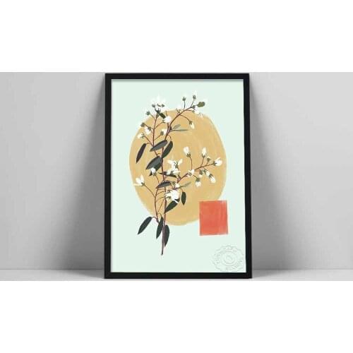 Minimalist Art, Japanese Art, Floral Illustration, Botanical Print, Minimalist Print, Modern Art, Asian Art, Modern Botanical