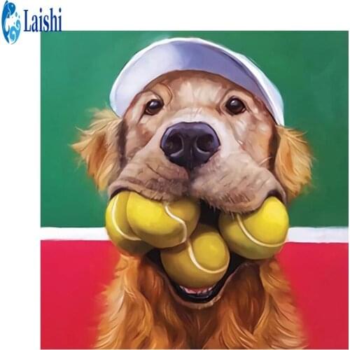 5D Diy round Cartoon dog diamond painting kit animal cross stitch mosaic diamond embroidery home decoration new year gift