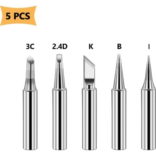 3/5/10/12/15/17PCS Soldering Iron Tips Pure Copper Soldering Iron Tip Lead-Free Solder Tips Welding Head Soldering Tools