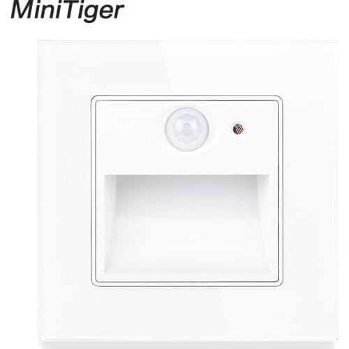 Minitiger New Arrival Porch / Corridor / Corner / Stair Lamp Wall Footlights Switch Human Body Sensor Lamp Crystal Glass Panel