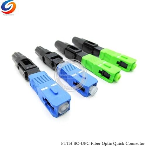 100pcs big sale Fast Connector Fiber Optic Quick Connector APC UPC FTTH Single Mode Free Shipping