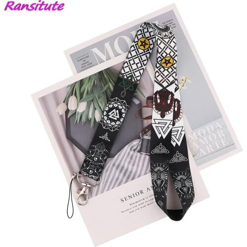 Ransitute R2133 Cool Viking Pattern Lanyards Id Badge Holder Keychain ID Card Pass Gym Mobile Badge Holder Lanyard Key Holder