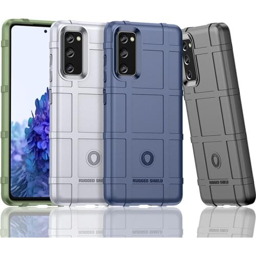 Rugged Shield Shockproof Armor Case For Samsung Galaxy S21 S20 S20+ S20 Ultra S8 S9 S10 Note 10 Plus Note 9 8 3D Grid Skin Cover