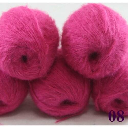 Sale 5 balls x 50g Soft and comfortable MOHAIR Cashmere silk hand Knitting Yarn Berry Pink 290-08