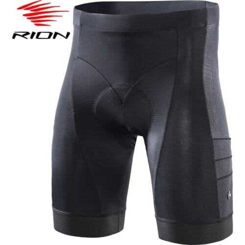 RION Gel Pad Cycling Mountain Bike Shorts Men Downhill MTB Bicycle Underpants UV Protection Quick Dry Black Underwear Shorts