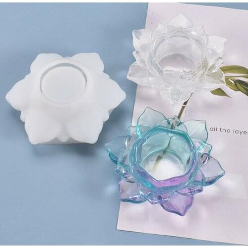 Silicone DIY Flower Storage Box Mold 3D Flower Shaped Candle Holder Ashtray Case Mold UV Resin Crystal Clay Craft Casting Tool