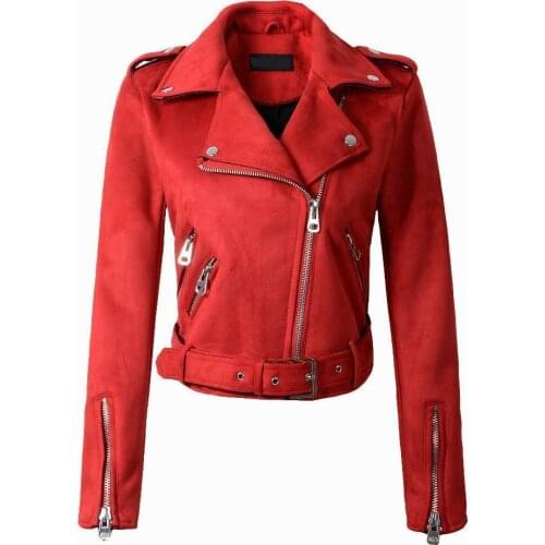 2019 Hot Sale Women Faux Leather Jacket Stud/rivet Moto Biker Zip Coats Chaqueta Blazer Pu Jaqueta Couro Rock Cuir Femme Casaco