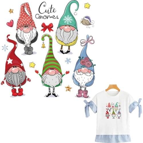 Winter Ghome Applique On Clothes T-Shirt Jeans Decoration New Fashion Heat Transfer Diy Washable Parches Christmas Gift