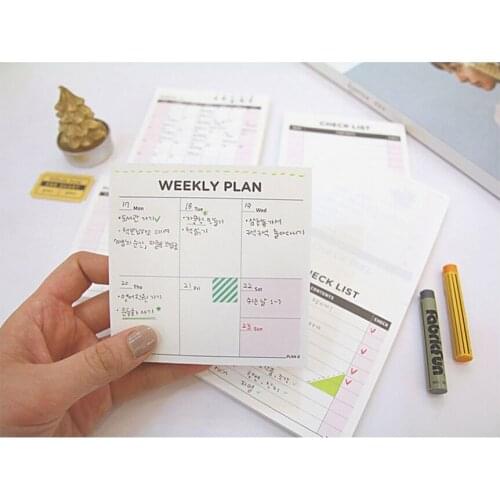 60 Pages Weekly Monthly Plan Mini Notebook Check list Diary Agenda Message Note Work Schedule Desktop Scratch Pad Memos Book