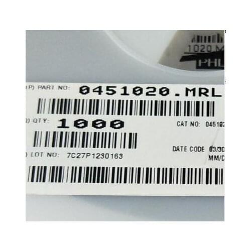 Free Shipping 20pcs/lot Chip fuse 2410 1808 LF 20A 65V one-time fast-blow 0451020.MRL Fast Acting SMD Fuse