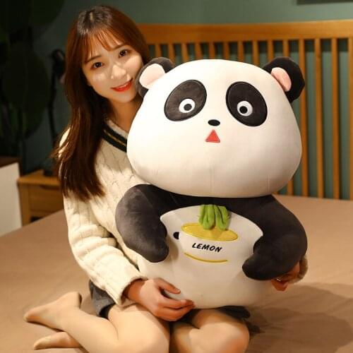 50/60cm Big Cartoon Fat Panda Plush Toys Stuffed Soft Kawaii Chubby Panda Pillow Dolls for Kids Girls Birthday Home Decor Gift
