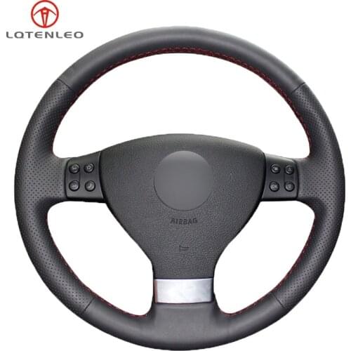 Black PU Artificial Leather Sew Car Steering Wheel Cover For Volkswagen Golf 5 Mk5 Sagitar Magotan Passat B6 Jetta5 Mk5 Tiguan