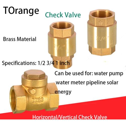 Copper 1/2IN discrete check valve spring check valve 3/4IN 1 inch Thread horizontal check valve