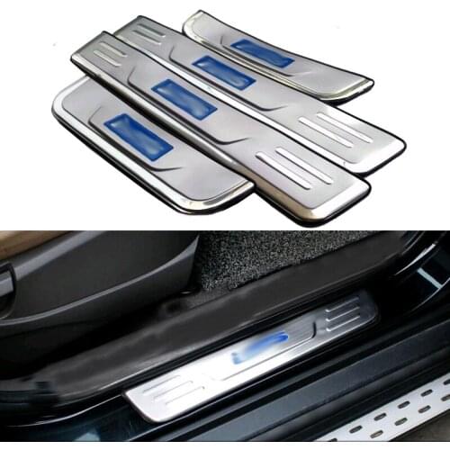 4 Pcs Stainless Door Sill Plate Protector Scuff Plate Kick Door Sill Plates Protector for Hyundai ix35 2010-2015 Car styling