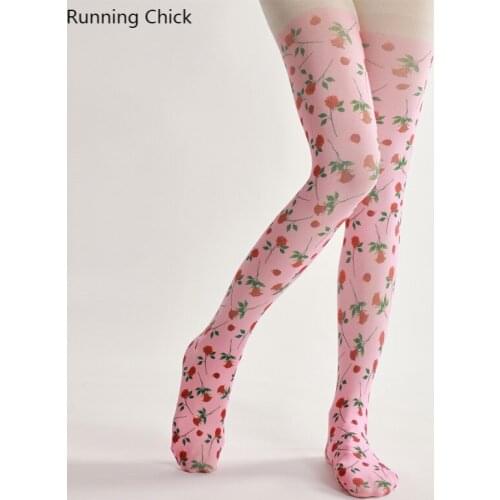 Elegant Small Pink Print Pantyhose Body Stocking Thigh Chaps One Size Legging Maternity
