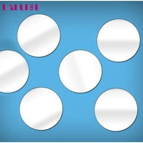 Kakuder 5*5CM Round Acrylic Mirror Background Wall Sticker Bedroom Decoration*20 Gift Drop