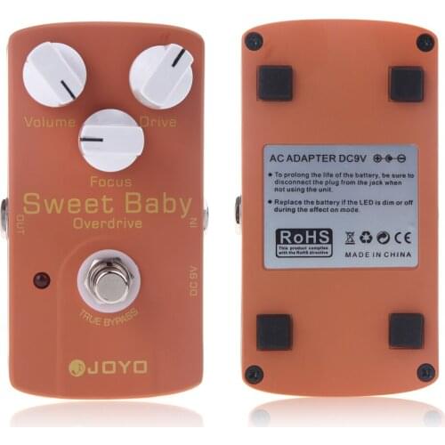 Joyo JF-36 Sweet Baby Electric Guitar Effect Pedal with Low Gain Overdrive Effect & Focus Knob