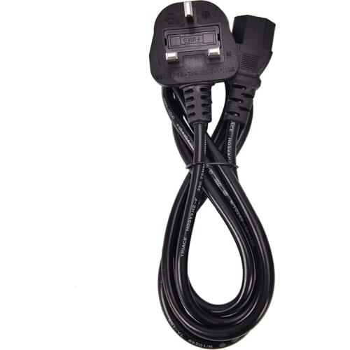 C13 Power Cables 3 Pin UK European Power Supply Lead Cord UK Plug IEC C13 Power Cable Wires 1.5m For AC Adapters