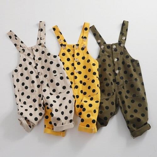 Toddler Boys Jumpsuits Fashion Korean Dot Casual Overalls for Girl Kids Pants Spring Autumn Baby Children Pants Kids Trousers