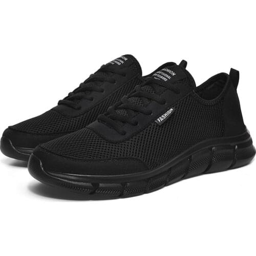 Fashion Mens Sneaker Breathable Running Shoes Non Slip Casual Lightweight Outdoor Sport Jogging Footwear Black Large Size 47