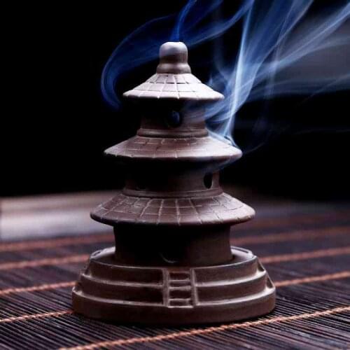Temple Backflow Incense Burner Ceramic Temple Turtle Smoke Waterfall Incense Stand Chinese Traditional Creative Incense Burner