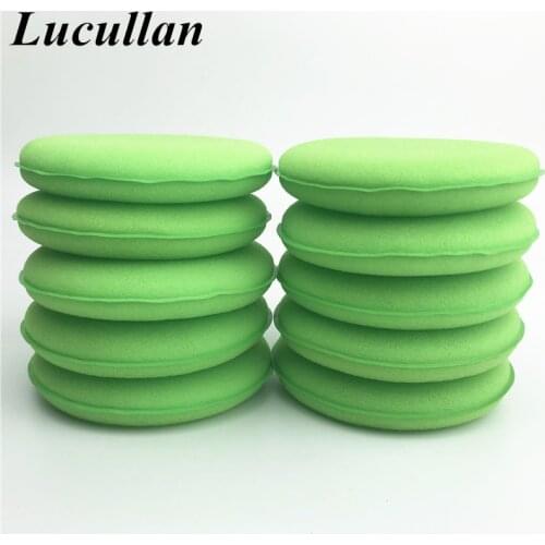 Lucullan 10 Pcs/Lot High Density Green Waxing and Polishing Foam Pad Auto Detailing Applicator Sponge